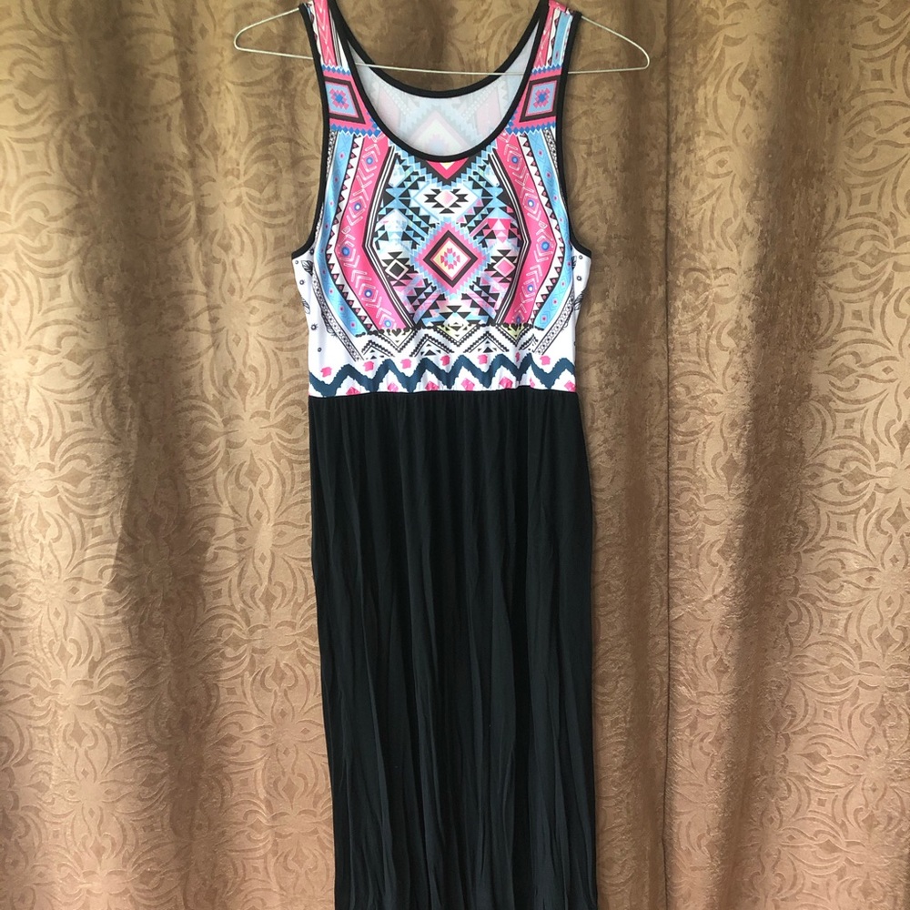 Neon Tribal Maxi Dress 🖤